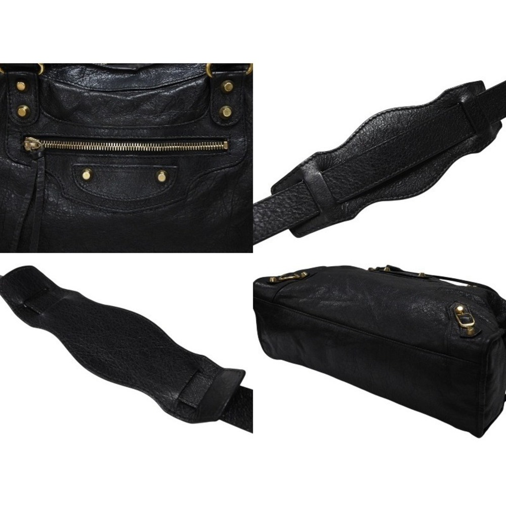 BALENCIAGA The City Handbag Shoulder Bag Black Leather - Picture 6 of 9